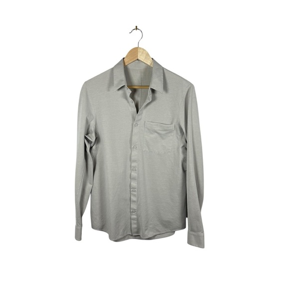 Lululemon Men’s Commission Button Down Shirt in Grey Size M/L - Picture 3 of 8